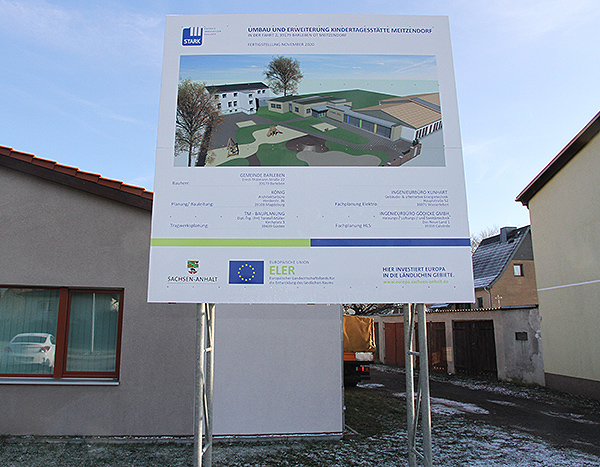 Baustart Kita Meitzendorf Bauschild
