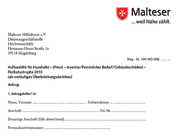 Hochwasserhilfe: Malteser Hilfsdienst leistet finanzielle Aufbauhilfe