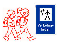 Grafik Verkehrshelfer Schulkinder