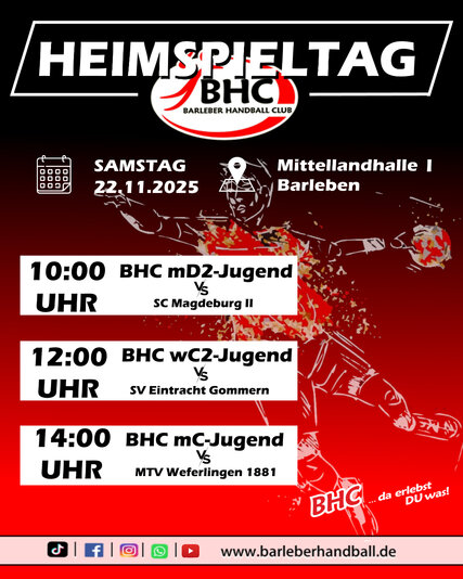 Interner Link: Zur Veranstaltung 09. Heimspieltag des Barleber HC - MLH 1