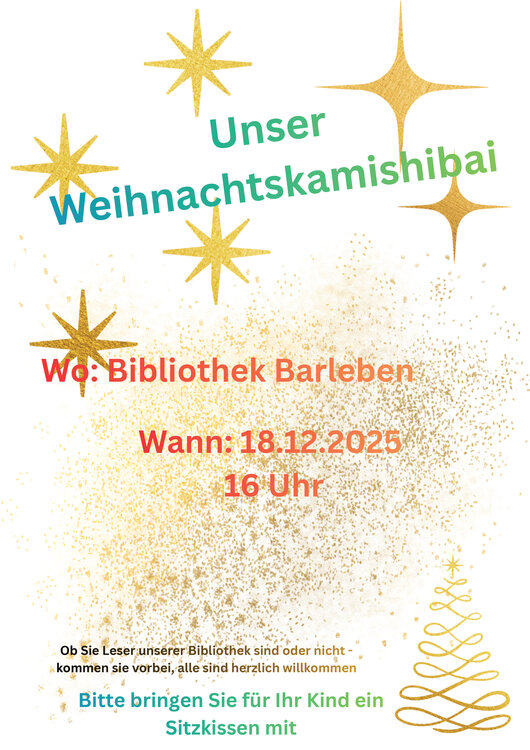 Interner Link: Zur Veranstaltung Weihnachtskamishibai - Vorlesenachmittag in der Bibliothek 