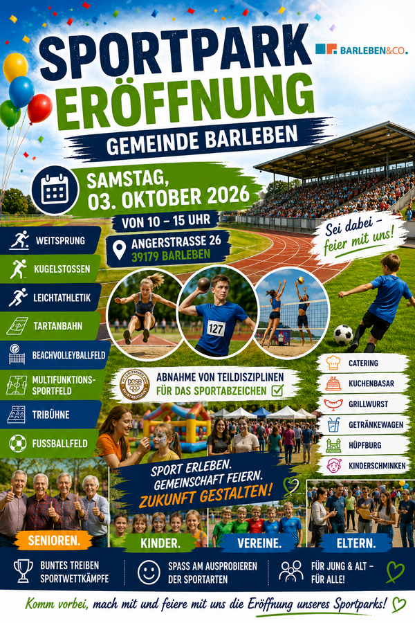 Bild vergr&ouml;&szlig;ern: Plakat Er�ffnung Sportpark Barleben