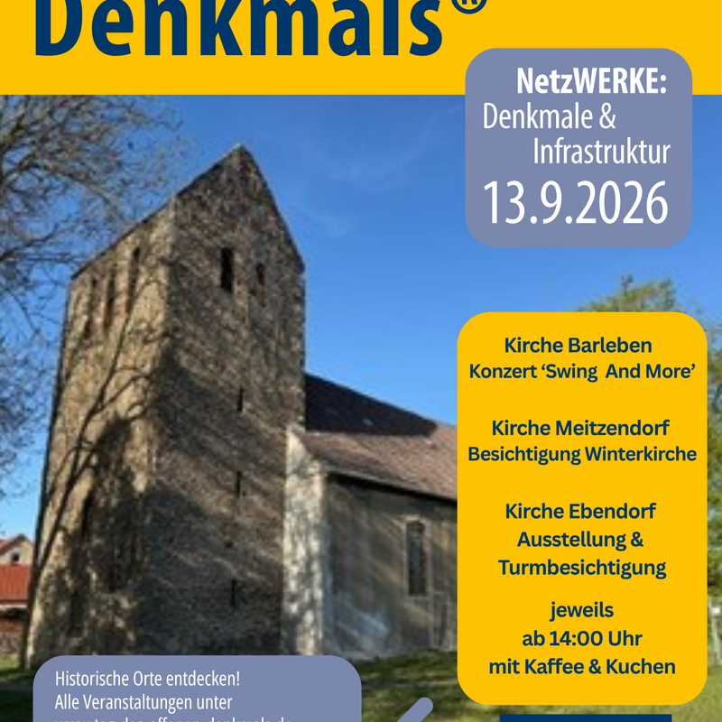 Tag des offenen Denkmals - Kirchen �ffnen ihre T�ren