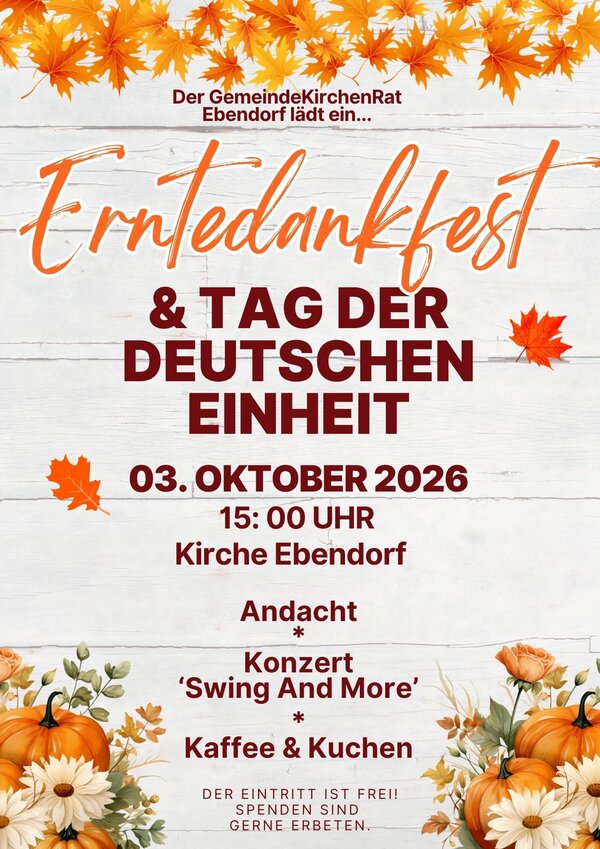 Bild vergr&ouml;&szlig;ern: Einladung Erntedankfest & Tag der deutschen Einheit feiern