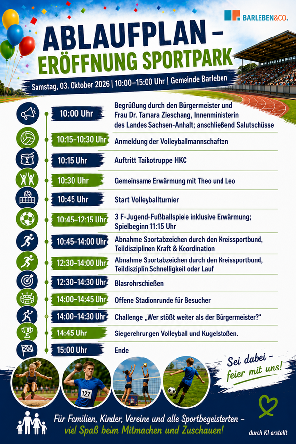 Bild vergr&ouml;&szlig;ern: Ablaufplan Er�ffnung Sportpark Barleben