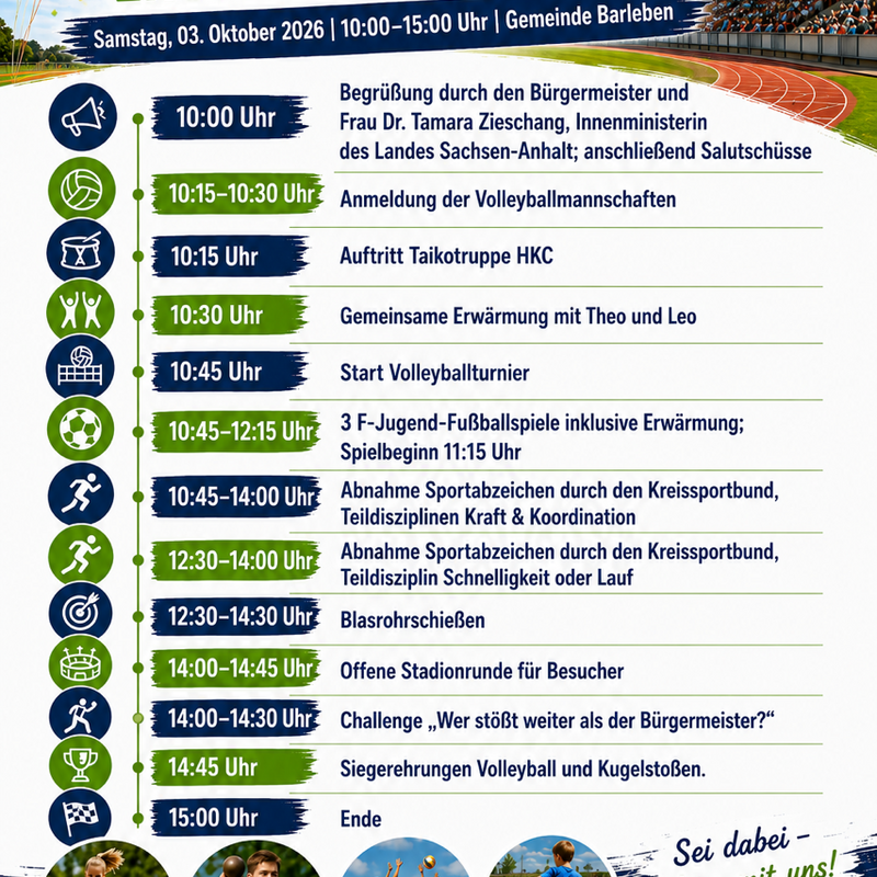 Bild vergr&ouml;&szlig;ern: Ablaufplan Er�ffnung Sportpark Barleben