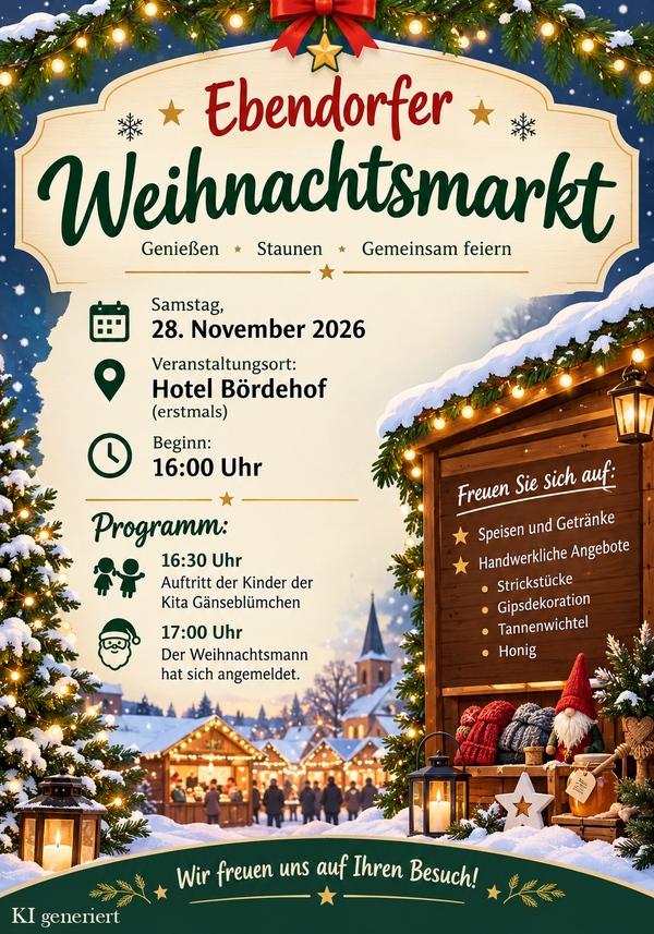 Bild vergr&ouml;&szlig;ern: Plakat Weihnachtsmarkt Ebendorf