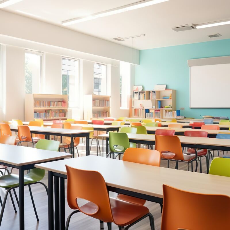Bild vergr&ouml;&szlig;ern: Klassenzimmer St�hle Tische